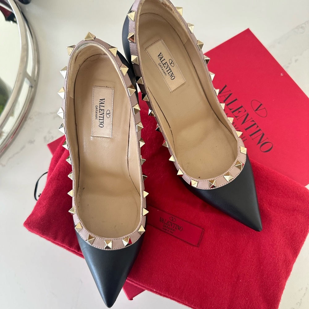 Valentino Black Rockstud Heels